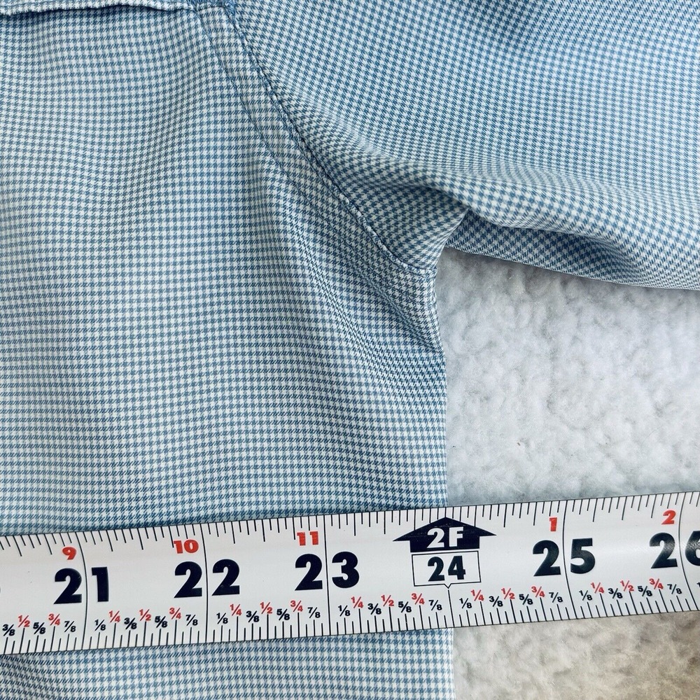 Magellan Men XL Blue White Check Short Sleeve Button Down Relaxed Fish Gear - Picture 8 of 12